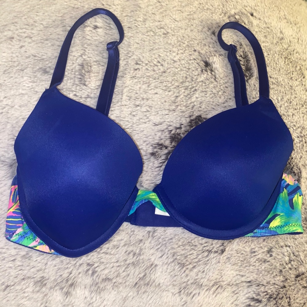 Bright blue bra
